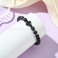 Synthetic Turquoise & Natural Carnelian & Obsidian & Dyed Malaysia Jade Beaded Stretch Bracelets for Women&nbsp;BJEW-JB14051-01