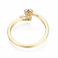 Brass Micro Pave Clear Cubic Zirconia Peg Bails Cuff Finger Ring Settings&nbsp;X-KK-T056-117G-NF