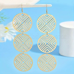 Alloy Flat Round Dangle Earrings&nbsp;FS-WG3E16A-01