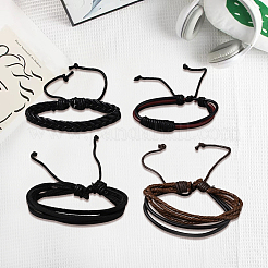 1Bag Mixed Styles Adjustable PU Leather Cord Braided Bracelets for Unisex&nbsp;BJEW-CL0001-47A