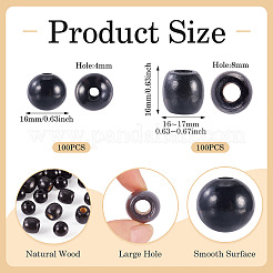 200Pcs 2 Style Dyed Natural Maple Wood Beads&nbsp;WOOD-TA0002-80
