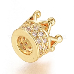 Brass Micro Pave Cubic Zirconia Beads&nbsp;X-ZIRC-G166-39G