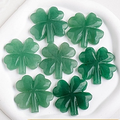 Natural Green Aventurine Carved Healing Clover Figurines&nbsp;PW-WG72625-01