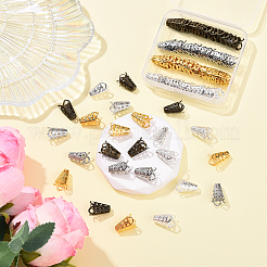 80Pcs 4 Colors Iron Bead Caps&nbsp;IFIN-YW0004-01