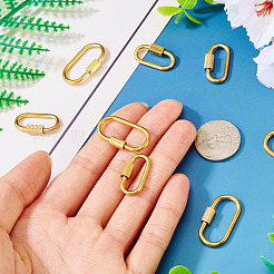 8Pcs 4 Styles 304 Stainless Steel Screw Carabiner Lock Charms&nbsp;STAS-TA0002-90