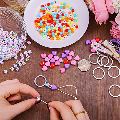 DIY Acrylic Beads Keychain Making Kits&nbsp;DIY-CA0007-12