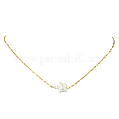 Natural Baroque Keshi Pearl Pendant 304 Stainless Steel Cable Chain Necklaces for Women&nbsp;NJEW-JN06225-01