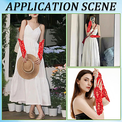 Polyester Long Paillette Embroidery Lace Gloves&nbsp;AJEW-WH20006-119C