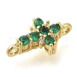 Brass Pave Cubic Zirconia Connector Charms&nbsp;KK-M101-03B-G01