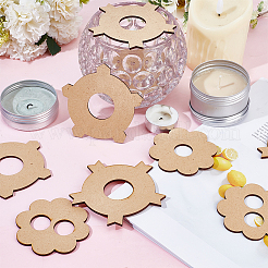 4 Sets Flower Wooden Wick Holder Kit&nbsp;WOOD-DR0001-03B