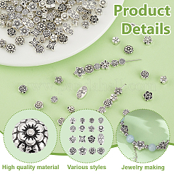 160Pcs 16 Styles Tibetan Style Alloy Beads&nbsp;FIND-GA0004-72