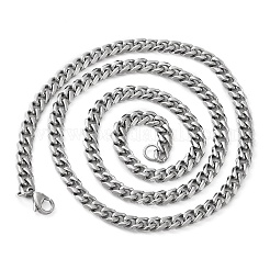 Non-Tarnish 304 Stainless Steel Cuban Link Chain Necklace for Men Women&nbsp;NJEW-C013-03P