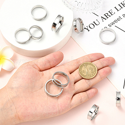 18Pcs 6 Styles 201 Stainless Steel Grooved Finger Ring Settings&nbsp;RJEW-SC0001-30P