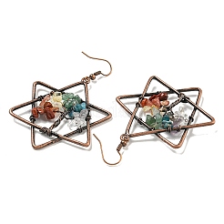 Natural Mixed Stone Dangle Earrings&nbsp;G-K338-21R
