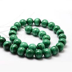 Natural Malachite Bead Strands&nbsp;G-O143-10-12mm