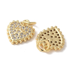 Brass Micro Pave Clear Cubic Zirconia Pendants&nbsp;KK-Q031-44G-07
