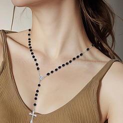 2Pcs Plastic Imitation Pearl Rosary Bead Necklaces for Easter&nbsp;NJEW-GO0001-09