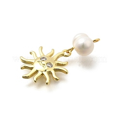Brass Micro Pave Cubic Zirconia Pendants&nbsp;KK-Z093-26G