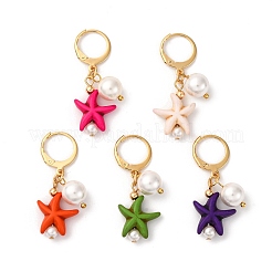 Starfish Synthetic Turquoise Pendant Decoration&nbsp;HJEW-TA00345