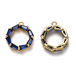 Brass Micro Pave Clear Cubic Zirconia Pendants&nbsp;KK-B028-04G-B