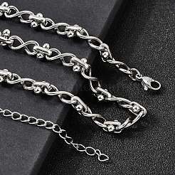 304 Stainless Steel Oval Infinity Link Chain Necklaces for Women Men&nbsp;NJEW-K249-20B-P