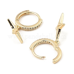 Brass with Cubic Zirconia Dangle Hoop Earrings&nbsp;EJEW-G362-07KCG