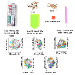 DIY 5Pcs Unicorn Diamond Painting Keychain Kits&nbsp;DIY-SC0016-86