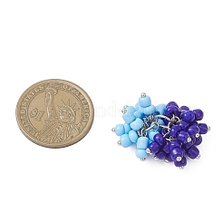 Glass Seed Beaded Grape Pendants&nbsp;PALLOY-JF04250-02