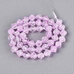 Transparent Crackle Glass Beads Strands&nbsp;GLAA-Q115-04A-08