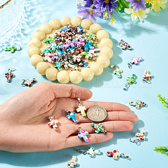 60Pcs 6 Colors Synthetic Turquoise Pendants&nbsp;PALLOY-TAC0289