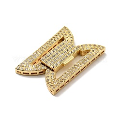 Brass Micro Pave Clear Cubic Zirconia Fold Over Clasps&nbsp;KK-G414-07G