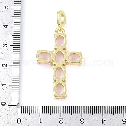 Rack Plating Brass Cubic Zirconia European Dangle Charms&nbsp;KK-P287-47G-02