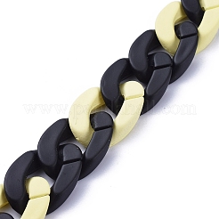 Handmade Opaque Spray Painted Acrylic Curb Chains&nbsp;AJEW-JB00617