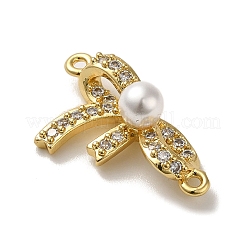 Rack Plating Brass Micro Pave Clear Cubic Zirconia Pendants&nbsp;KK-R158-09G