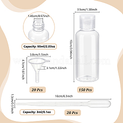 150Pcs PET Plastic Travel Refillable Bottles with 20Pcs Transparent Plastic Funnel Hopper&nbsp;AJEW-WA0004-24