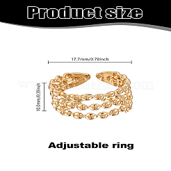 1Pc 304 Stainless Steel Open Cuff Ring&nbsp;RJEW-LP0008-23G