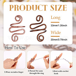 2Pcs 2 Colors Iron Yarn Guide Finger Holders&nbsp;DIY-TA0011-15