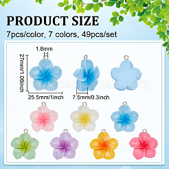 49Pcs 7 Colors Opaque Resin Pendants&nbsp;CRES-PH0001-30