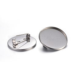 Tarnish Resistant 304 Stainless Steel Brooch Base Settings&nbsp;STAS-F191-04P-25mm