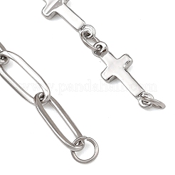304 Stainless Steel Paperclip Chain and Cross Link Chain Bracelet Making&nbsp;AJEW-JB01642