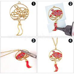40Pcs 2 Style Alloy Lantern Links&nbsp;PALLOY-OC0002-90