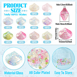 100Pcs 10 Colors Electroplated Transparent Glass Beads Strands&nbsp;GLAA-TA0003-83