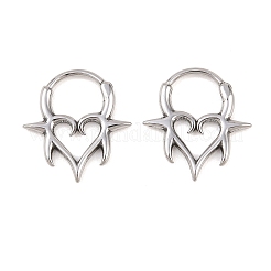 Spiked Heart 316 Stainless Steel Cartilage Earrings&nbsp;AJEW-C044-13AS
