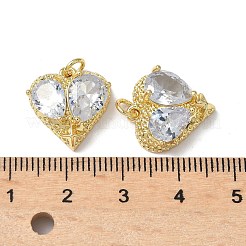 Brass Micro Pave Cubic Zirconia Pendants&nbsp;KK-Q068-60G