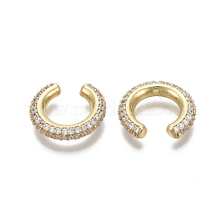 Brass Micro Pave Clear Cubic Zirconia Cuff Earrings&nbsp;EJEW-R114-026G-NF