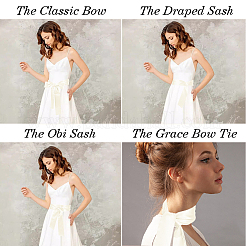 Satin Cloth Ribbon Wrap Around Chain Belt&nbsp;AJEW-WH0314-198B