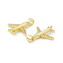 Rack Plating Brass Micro Pave Cubic Zirconia Pendants&nbsp;ZIRC-I061-15G