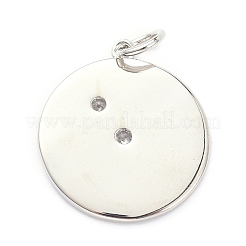 Brass Micro Pave Clear Cubic Zirconia Pendants&nbsp;ZIRC-L091-104P