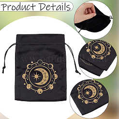 2Pcs 2 Styles Printed Velvet Drawstring Storage Bags for Tarot Card&nbsp;ABAG-CN0001-78
