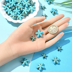 60Pcs 2 Styles Synthetic Turquoise Beads Dyed&nbsp;TURQ-YW0001-03